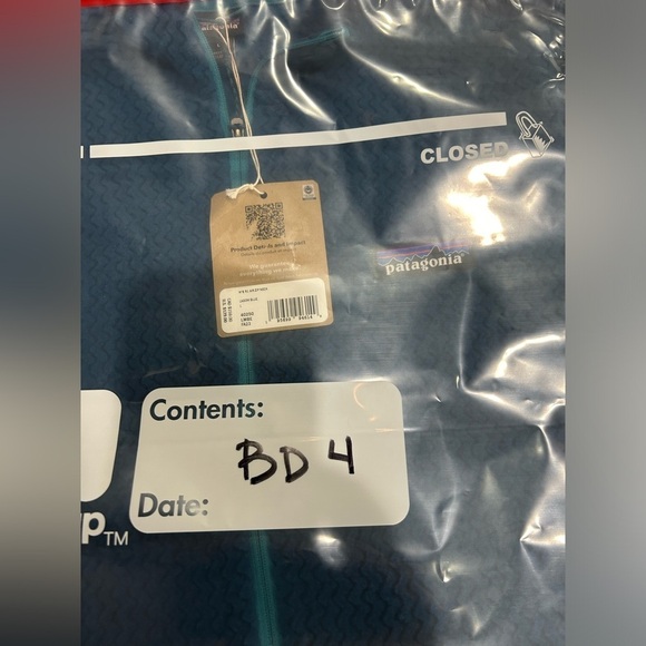 Patagonia Women's Large R1 Air 1/2-Zip Pullover Lagom Blue Jacket NWT Half Zip - Picture 12 of 12